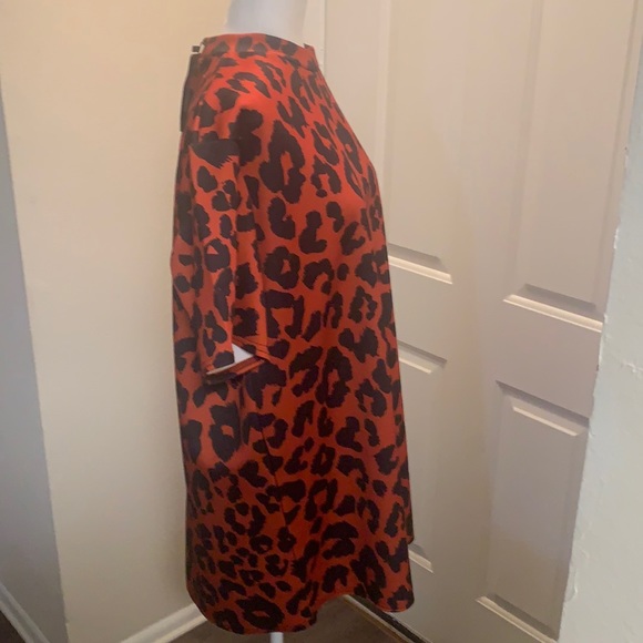 Leopard Print High Neck Short Sleeve Shirt Dress, Size 10, Good Condition. (NWT) - Picture 3 of 6